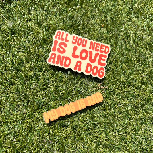 Love and a Dog Sticker