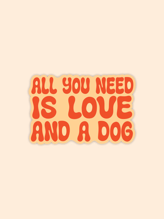 Love and a Dog Sticker